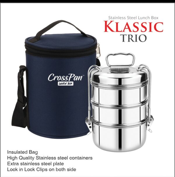 Klassic Trio 3 Lunch Box with Partition Plate - Image 2