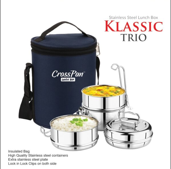 Klassic Trio 3 Lunch Box with Partition Plate - Image 4