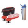 CrossPan Double Decker Stainless Steel Lunch Box/Tiffin Box with Sleek Water Bottle