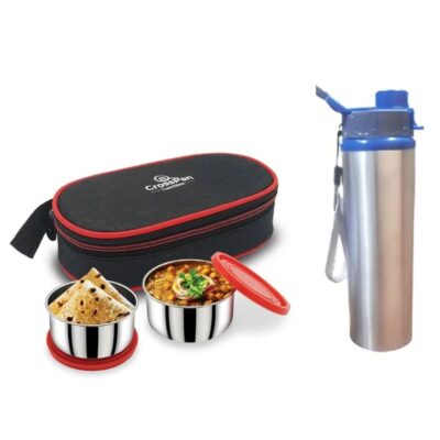 Freshmeal Lunch Box with  Water Bottle, Red