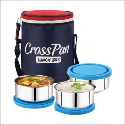 Stylo Stainless Steel 3 Container Lunch Box, Blue
