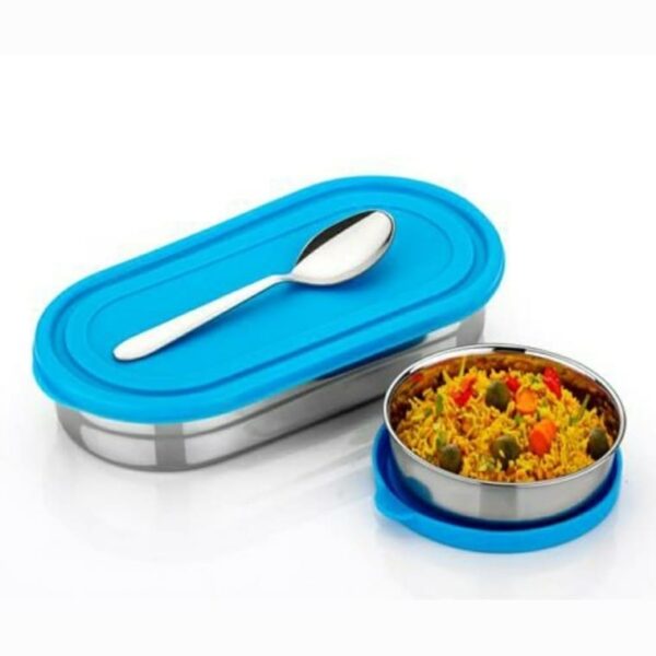 Xpress Stainless Steel Lunch Box with Stainless Steel Tumbler, Blue - Image 2