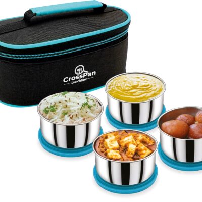 Smart Stainless Steel 4 Container Lunch Box, Blue
