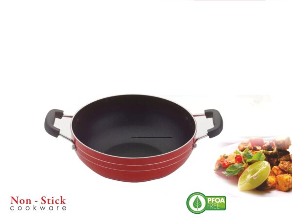NonStick Kadai 1.5 L capacity, 20 cm Diameter with Stainless Steel Lid - Image 2