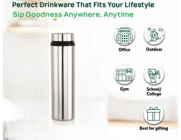 Orra Freshmeal Stainless Steel Lunch Box 2 Container with Steel Water Bottle, Orange - Image 5