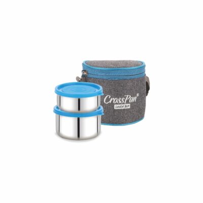 Zion Ultra Stainless Steel 2 Container Lunch Box, Blue
