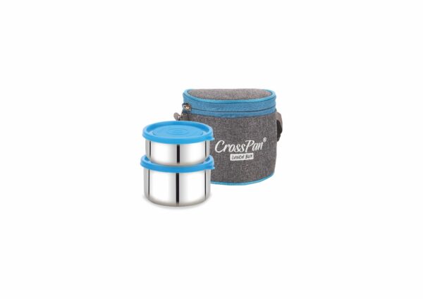Zion Ultra Stainless Steel 2 Container Lunch Box, Blue