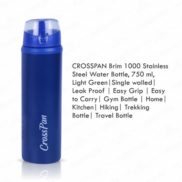 Carbo Combo Stainless Steel Water Bottle (750 ml) - 2 Nos (Blue) - Image 4