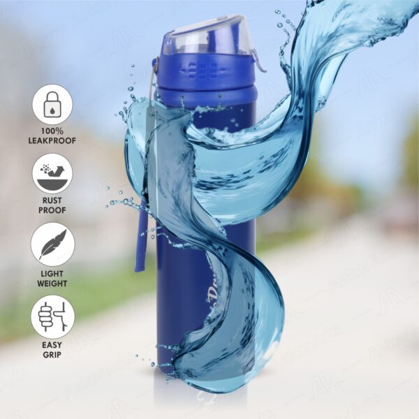 Carbo Combo Stainless Steel Water Bottle (750 ml) - 2 Nos (Blue) - Image 6