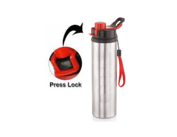 Double Decker Stainless Steel 3 Container Lunch Box with 750 ml Trenzy Water Bottle, Red - Image 5