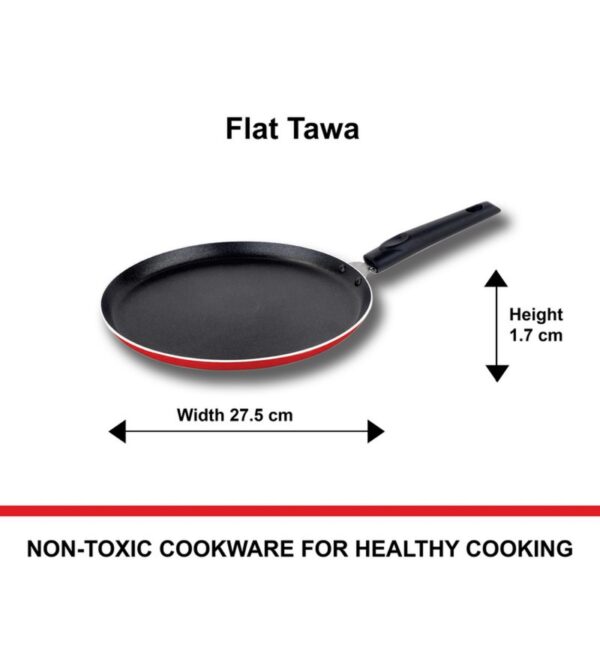 NonStick Dosa Tawa 28 cm Diameter, Red - Image 2
