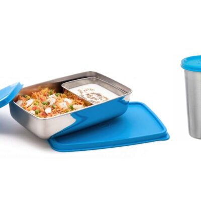 Nixon-2 Insulated Stainless Steel Lunch Box with Stainless Steel Tumbler