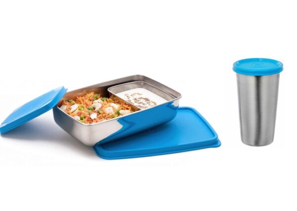 Nixon-2 Insulated Stainless Steel Lunch Box with Stainless Steel Tumbler