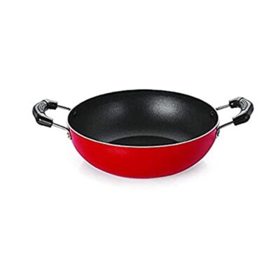 NonStick Kadai 1.5 L capacity, 20 cm Diameter, Red