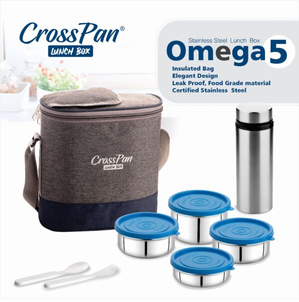 Omega5 Executive 4 Container Lunch Box with Water Bottle - Image 4