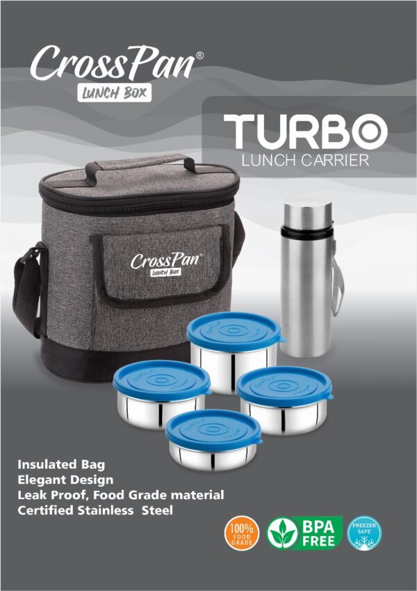Turbo5 Executive 4 Container Lunch Box with Water Bottle - Image 4