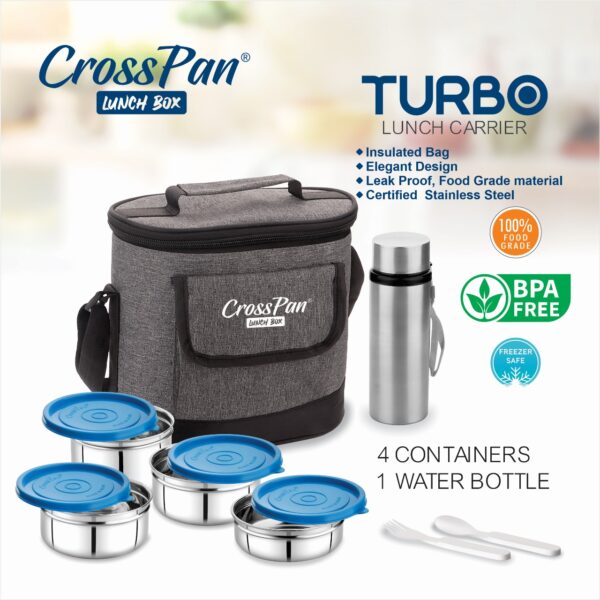 Turbo5 Executive 4 Container Lunch Box with Water Bottle - Image 2