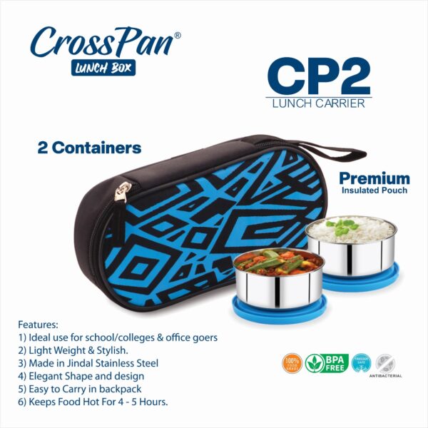 CP2 Stainless Steel 2 Container Lunch Box - Image 2